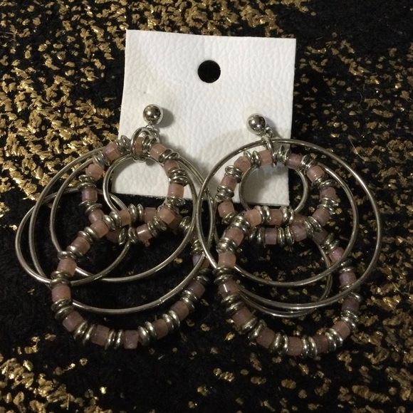 FREE PEOPLE RACER BEADED HOOP EARRINGS - Picture 2 of 3